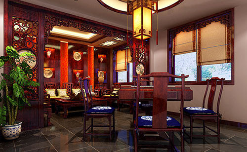 理县古典中式风格茶楼包间设计装修效果图